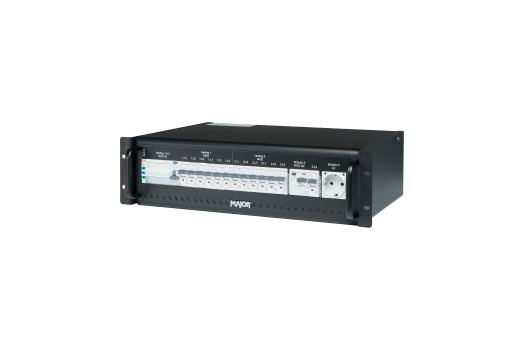 Stromverteiler 32A-2 Han, 3HE, CEE 32A auf 2 x Han 16E, RCD