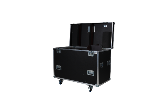 Case f&uuml;r 3 Prolights EclPanel TWC, inkl. Zubeh&ouml;rfach mit Einteilung, zweites Zubeh&ouml;rfach von au&szlig;en, HD-Rollen (2x Bremsrole), stapelbar, schwarz, 60cm