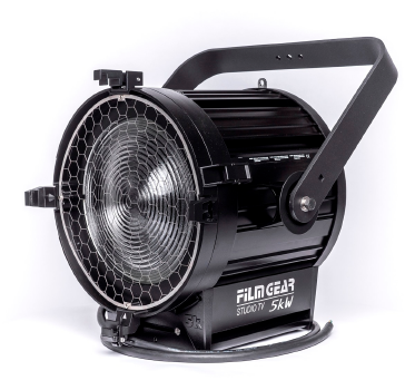 Filmgear Tungsten-Fresnel Studio TV 5kW, M.O., schwarz, flacher B&uuml;gel, Neuware/Restposten