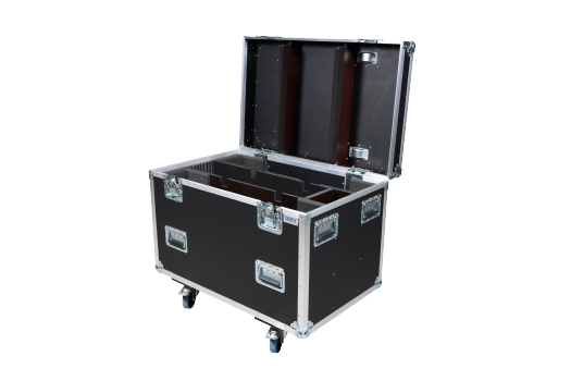 Case für 2 Prolights EclPanel TWC, inkl. Zubehörfach mit Einteilung, HD-Rollen (2x Bremsrolle), stapelbar, schwarz, 60cm
