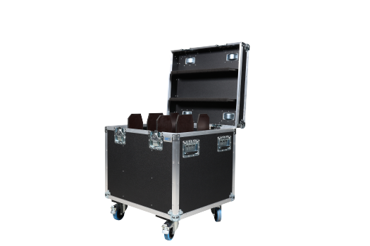 Case für 2 Prolights EclPanel TWC JR, inkl. Zubehörfach mit Einteilung, HD-Rollen, stapelbar, schwarz, 60cm