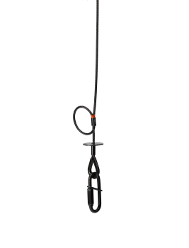 Sicherungsseil Saveking®, 3mm, 0,6m, mit Verbindungsglied 5mm, bis 20kg Gerätegewicht, schwarz